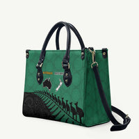 Australia New Zealand Rugby Leather Bag Green Aboriginal Wallabies and Maori Black Fern LT9 - Polynesian Pride
