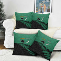 Australia New Zealand Rugby Pillow Cover Green Aboriginal Wallabies and Maori Black Fern LT9 - Polynesian Pride