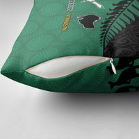 Australia New Zealand Rugby Pillow Cover Green Aboriginal Wallabies and Maori Black Fern LT9 - Polynesian Pride