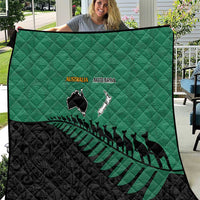 Australia New Zealand Rugby Quilt Green Aboriginal Wallabies and Maori Black Fern LT9 Green - Polynesian Pride