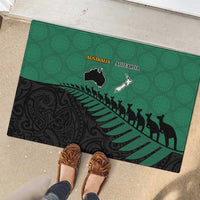 Australia New Zealand Rugby Rubber Doormat Green Aboriginal Wallabies and Maori Black Fern LT9 - Polynesian Pride