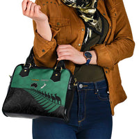Australia New Zealand Rugby Shoulder Handbag Green Aboriginal Wallabies and Maori Black Fern LT9 - Polynesian Pride