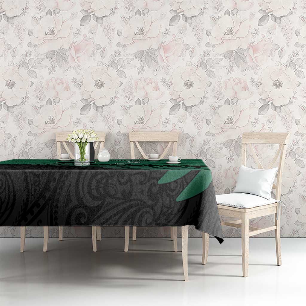 Australia New Zealand Rugby Tablecloth Green Aboriginal Wallabies and Maori Black Fern - Polynesian Pride