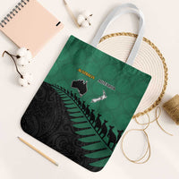 Australia New Zealand Rugby Tote Bag Green Aboriginal Wallabies and Maori Black Fern LT9 White Strap One Size Green - Polynesian Pride