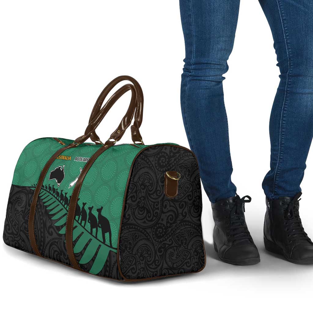 Australia New Zealand Rugby Travel Bag Green Aboriginal Wallabies and Maori Black Fern LT9 - Polynesian Pride