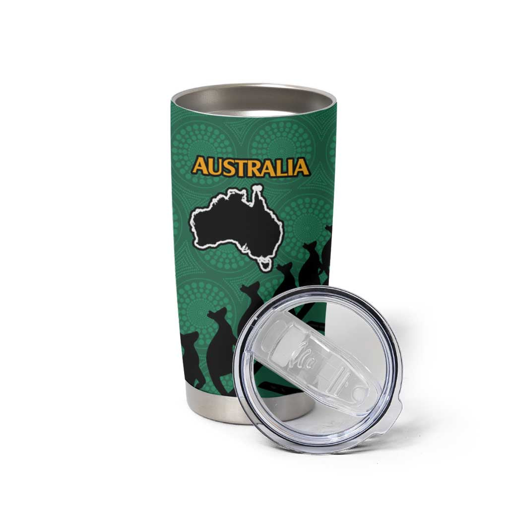 Australia New Zealand Rugby Tumbler Cup Green Aboriginal Wallabies and Maori Black Fern LT9 - Polynesian Pride