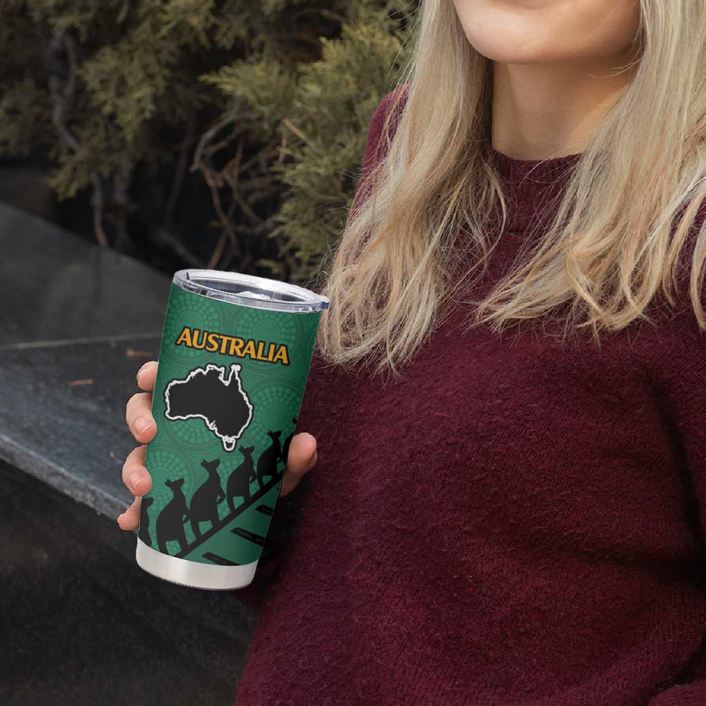 Australia New Zealand Rugby Tumbler Cup Green Aboriginal Wallabies and Maori Black Fern LT9 - Polynesian Pride