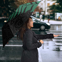 Australia New Zealand Rugby Umbrella Green Aboriginal Wallabies and Maori Black Fern LT9 - Polynesian Pride