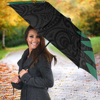 Australia New Zealand Rugby Umbrella Green Aboriginal Wallabies and Maori Black Fern LT9 - Polynesian Pride