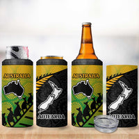 Australia New Zealand Rugby 4 in 1 Can Cooler Tumbler Aboriginal Wallabies and Maori Black Fern Gradient Vibe LT9 - Polynesian Pride