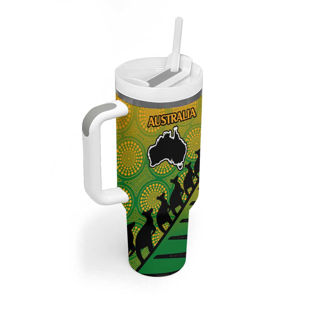 Australia New Zealand Rugby Tumbler With Handle Aboriginal Wallabies and Maori Black Fern Gradient Vibe LT9 - Polynesian Pride