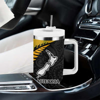 Australia New Zealand Rugby Tumbler With Handle Aboriginal Wallabies and Maori Black Fern Gradient Vibe LT9 - Polynesian Pride