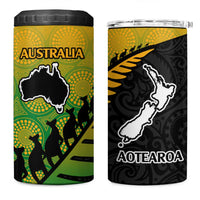 Australia New Zealand Rugby 4 in 1 Can Cooler Tumbler Gradient Aboriginal Wallabies and Maori Black Fern LT9 One Size: 16 oz Gradient - Polynesian Pride