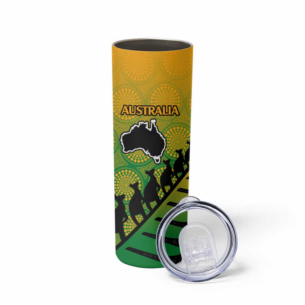 Australia New Zealand Rugby Skinny Tumbler Gradient Aboriginal Wallabies and Maori Black Fern LT9 - Polynesian Pride