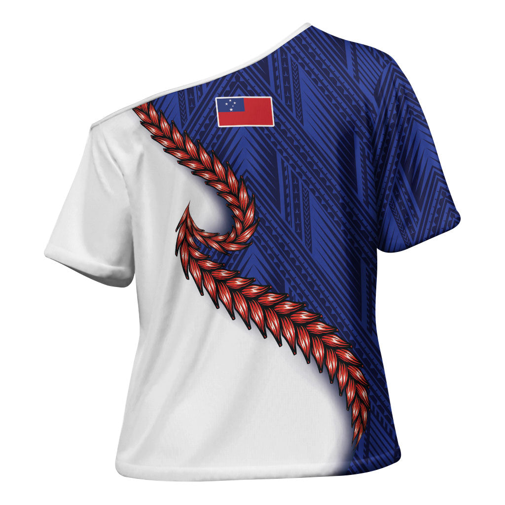 Ula Fala Red Samoa Chief Cross Shoulder Shirt Samoan Art Black Tribal LT9 - Polynesian Pride