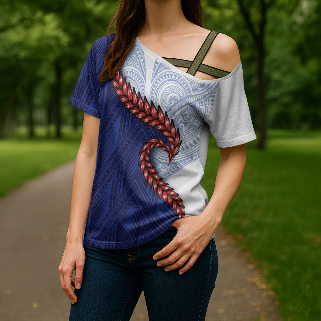 Ula Fala Red Samoa Chief Cross Shoulder Shirt Samoan Art Black Tribal LT9 - Polynesian Pride