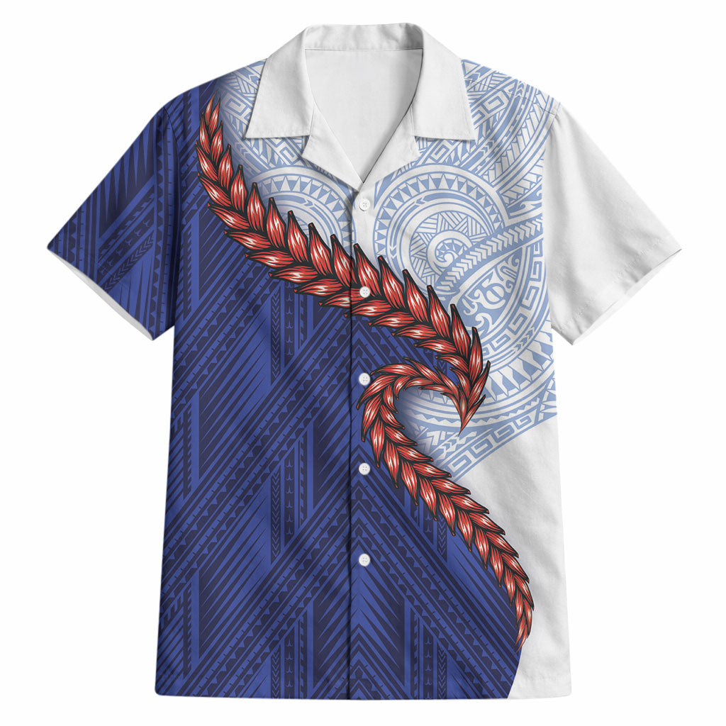 Ula Fala Red Samoa Chief Hawaiian Shirt Samoan Art Black Tribal LT9 Blue - Polynesian Pride