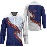 Ula Fala Red Samoa Chief Hockey Jersey Samoan Art Black Tribal LT9 - Polynesian Pride