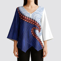Ula Fala Red Samoa Chief Kimono Sleeve Blouse Samoan Art Black Tribal LT9 - Polynesian Pride