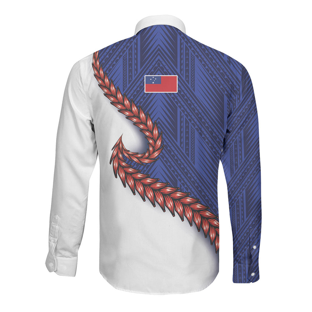 Ula Fala Red Samoa Chief Long Sleeve Button Shirt Samoan Art Black Tribal LT9 - Polynesian Pride