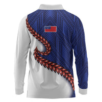 Ula Fala Red Samoa Chief Long Sleeve Polo Shirt Samoan Art Black Tribal LT9 - Polynesian Pride