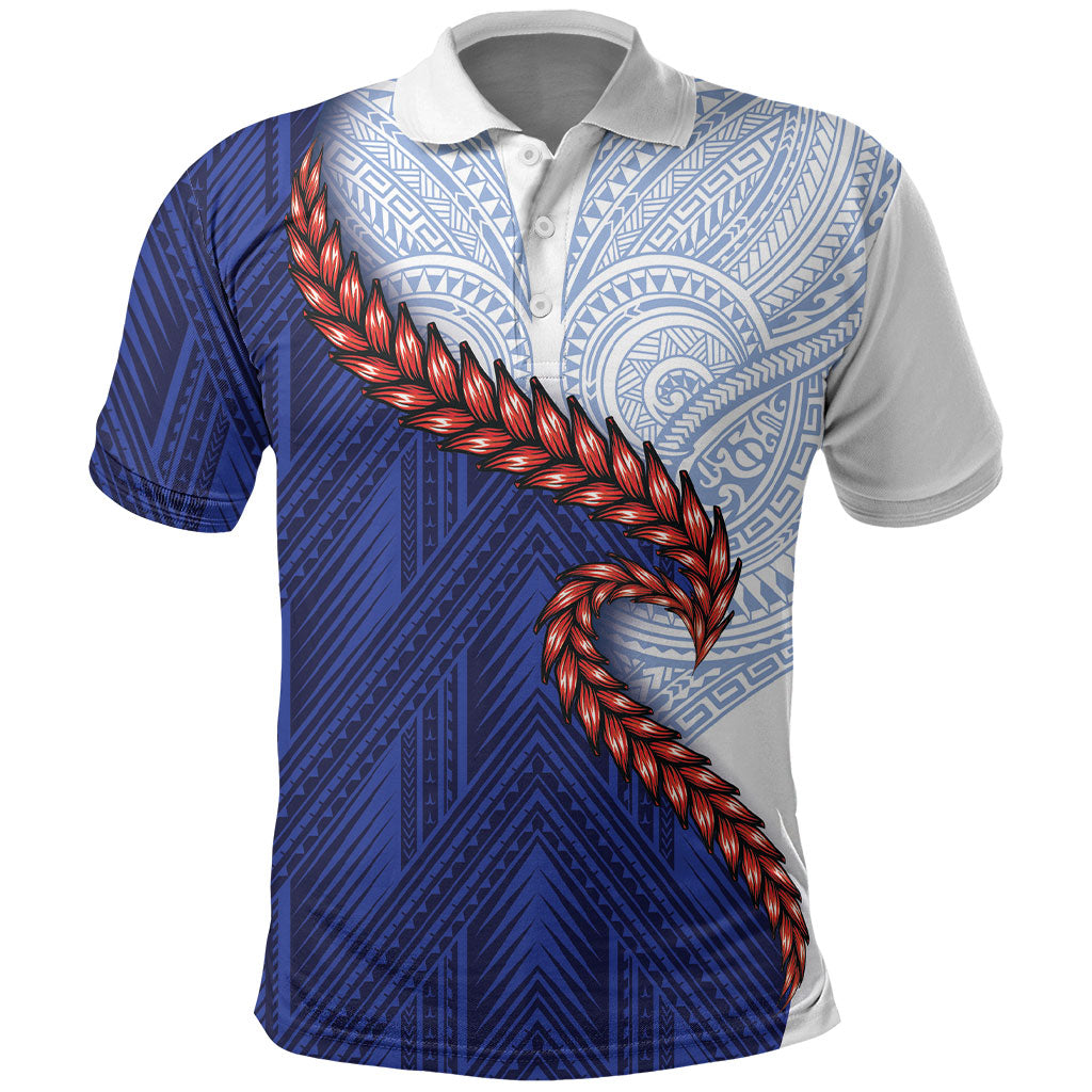 Ula Fala Red Samoa Chief Polo Shirt Samoan Art Black Tribal LT9 Blue - Polynesian Pride