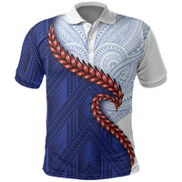 Ula Fala Red Samoa Chief Polo Shirt Samoan Art Black Tribal LT9 Blue - Polynesian Pride