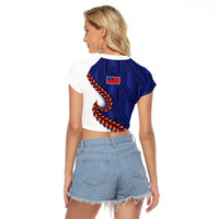 Ula Fala Red Samoa Chief Raglan Cropped T Shirt Samoan Art Black Tribal LT9 - Polynesian Pride