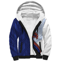 Ula Fala Red Samoa Chief Sherpa Hoodie Samoan Art Black Tribal LT9 Unisex Blue - Polynesian Pride