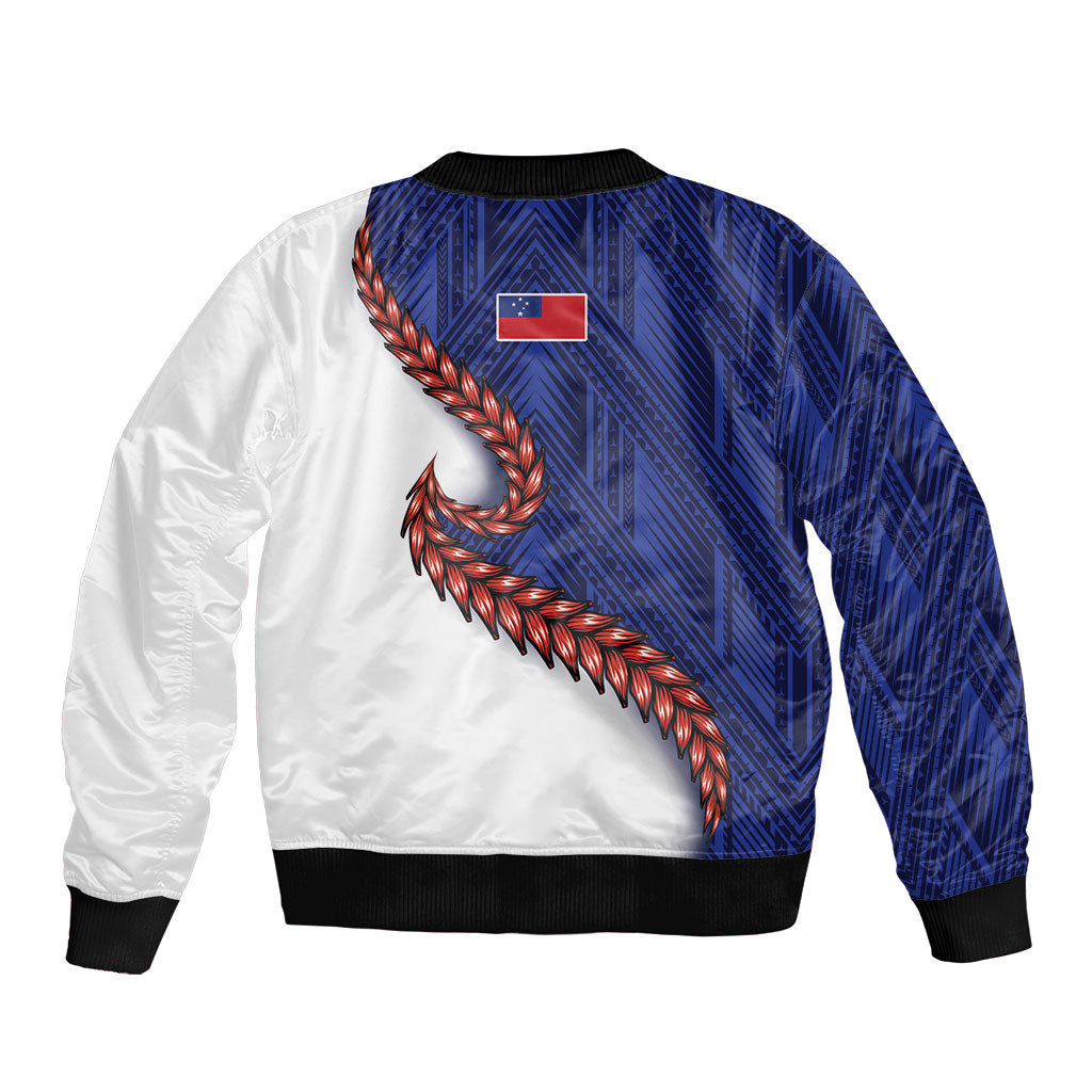 Ula Fala Red Samoa Chief Sleeve Zip Bomber Jacket Samoan Art Black Tribal LT9 - Polynesian Pride