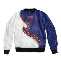 Ula Fala Red Samoa Chief Sleeve Zip Bomber Jacket Samoan Art Black Tribal LT9 - Polynesian Pride