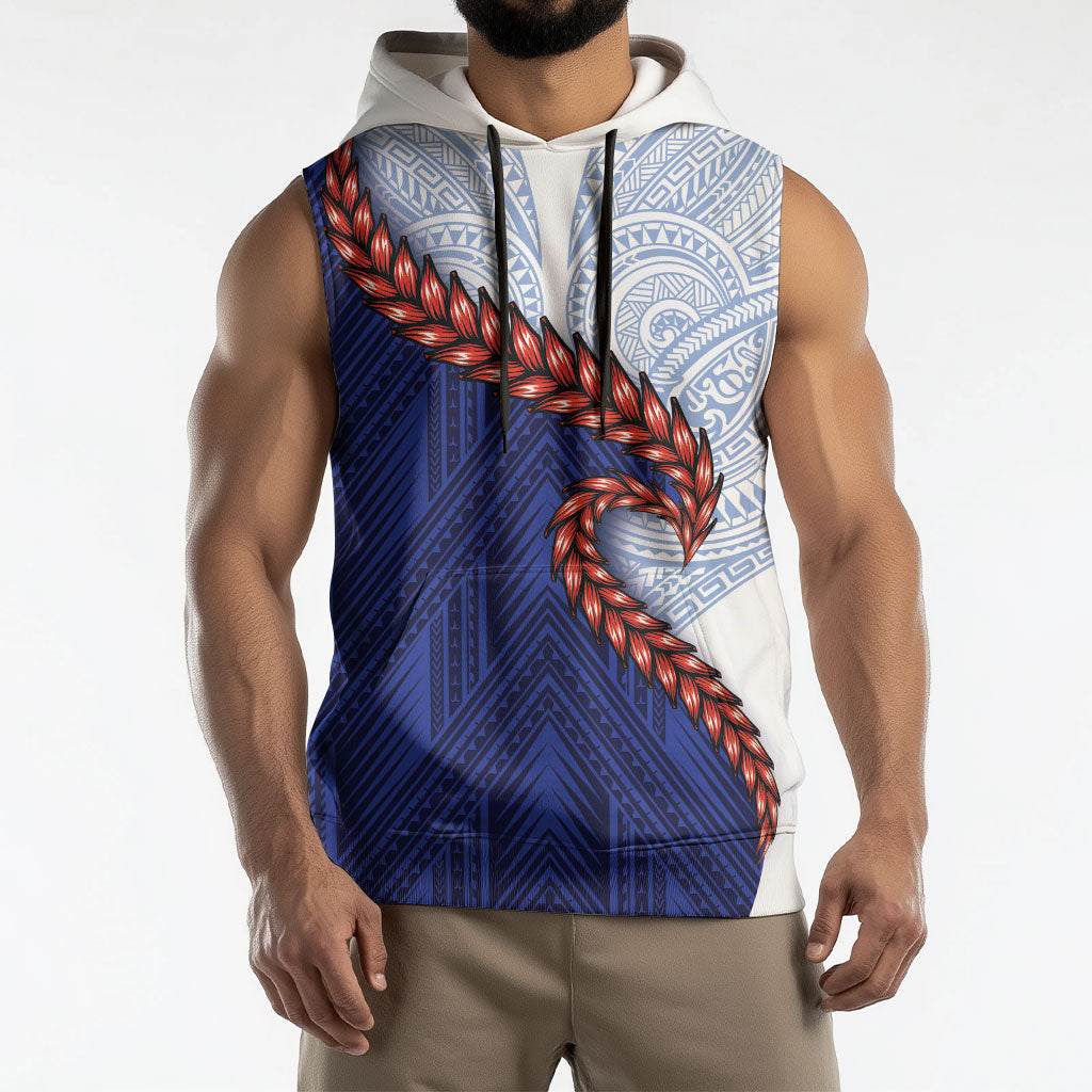 Ula Fala Red Samoa Chief Sleeveless Hoodie Samoan Art Black Tribal LT9 - Polynesian Pride
