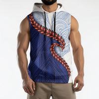 Ula Fala Red Samoa Chief Sleeveless Hoodie Samoan Art Black Tribal LT9 - Polynesian Pride