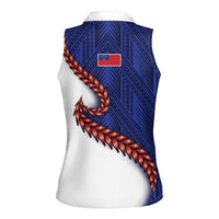 Ula Fala Red Samoa Chief Women Sleeveless Polo Shirt Samoan Art Black Tribal LT9 - Polynesian Pride