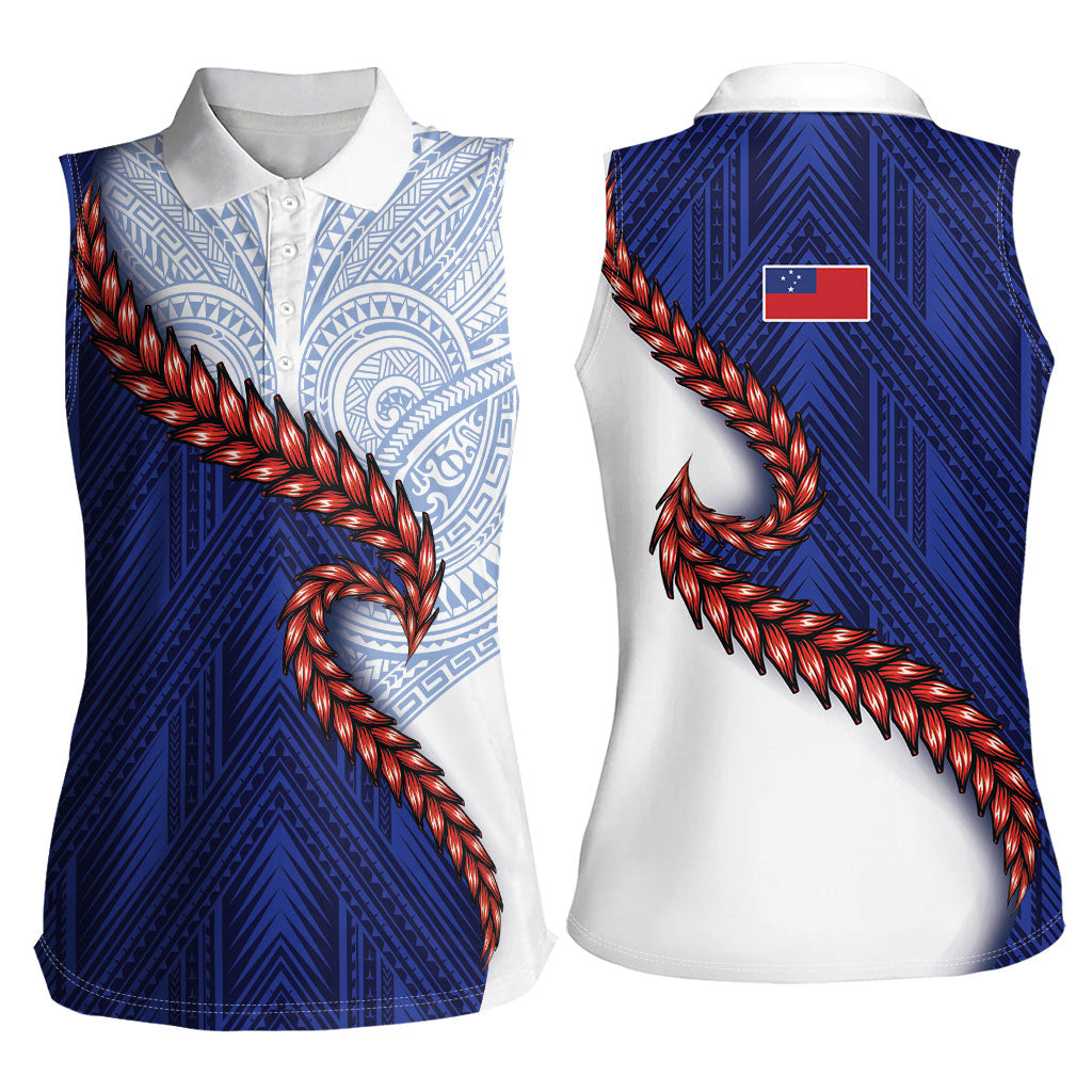 Ula Fala Red Samoa Chief Women Sleeveless Polo Shirt Samoan Art Black Tribal LT9 - Polynesian Pride