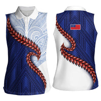 Ula Fala Red Samoa Chief Women Sleeveless Polo Shirt Samoan Art Black Tribal LT9 - Polynesian Pride