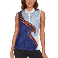 Ula Fala Red Samoa Chief Women Sleeveless Polo Shirt Samoan Art Black Tribal LT9 - Polynesian Pride