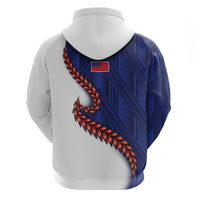 Ula Fala Red Samoa Chief Zip Hoodie Samoan Art Black Tribal LT9 - Polynesian Pride