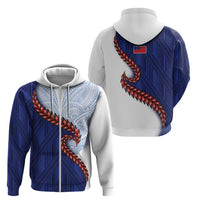 Ula Fala Red Samoa Chief Zip Hoodie Samoan Art Black Tribal LT9 - Polynesian Pride