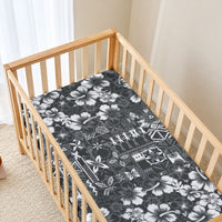 Black Hawaiian Tapa Tribal Hibiscus Baby Bed Cover LT9 - Polynesian Pride
