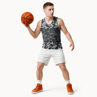 Black Hawaiian Tapa Tribal Hibiscus Basketball Jersey LT9 - Polynesian Pride