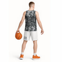 Black Hawaiian Tapa Tribal Hibiscus Basketball Jersey LT9 - Polynesian Pride