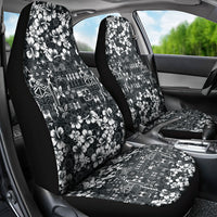 Black Hawaiian Tapa Tribal Hibiscus Car Seat Cover LT9 - Polynesian Pride