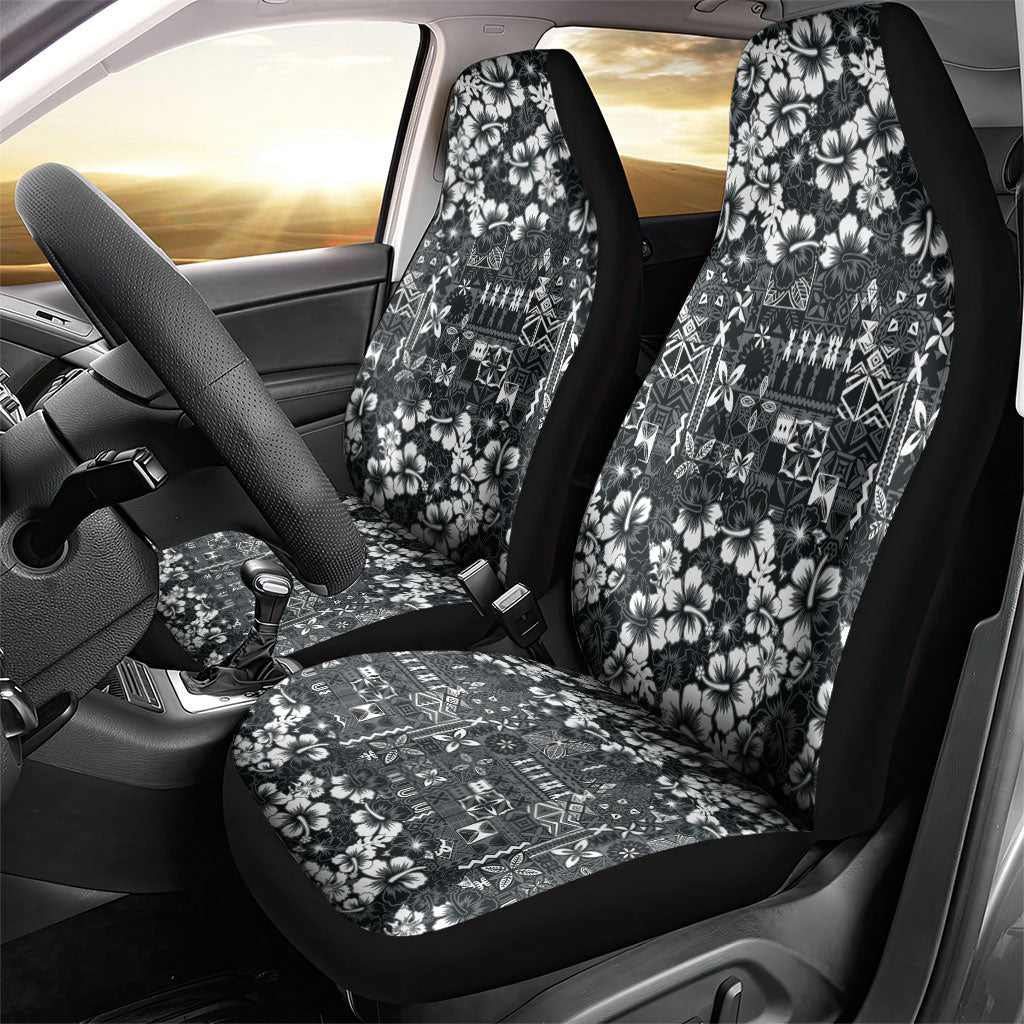 Black Hawaiian Tapa Tribal Hibiscus Car Seat Cover LT9 - Polynesian Pride