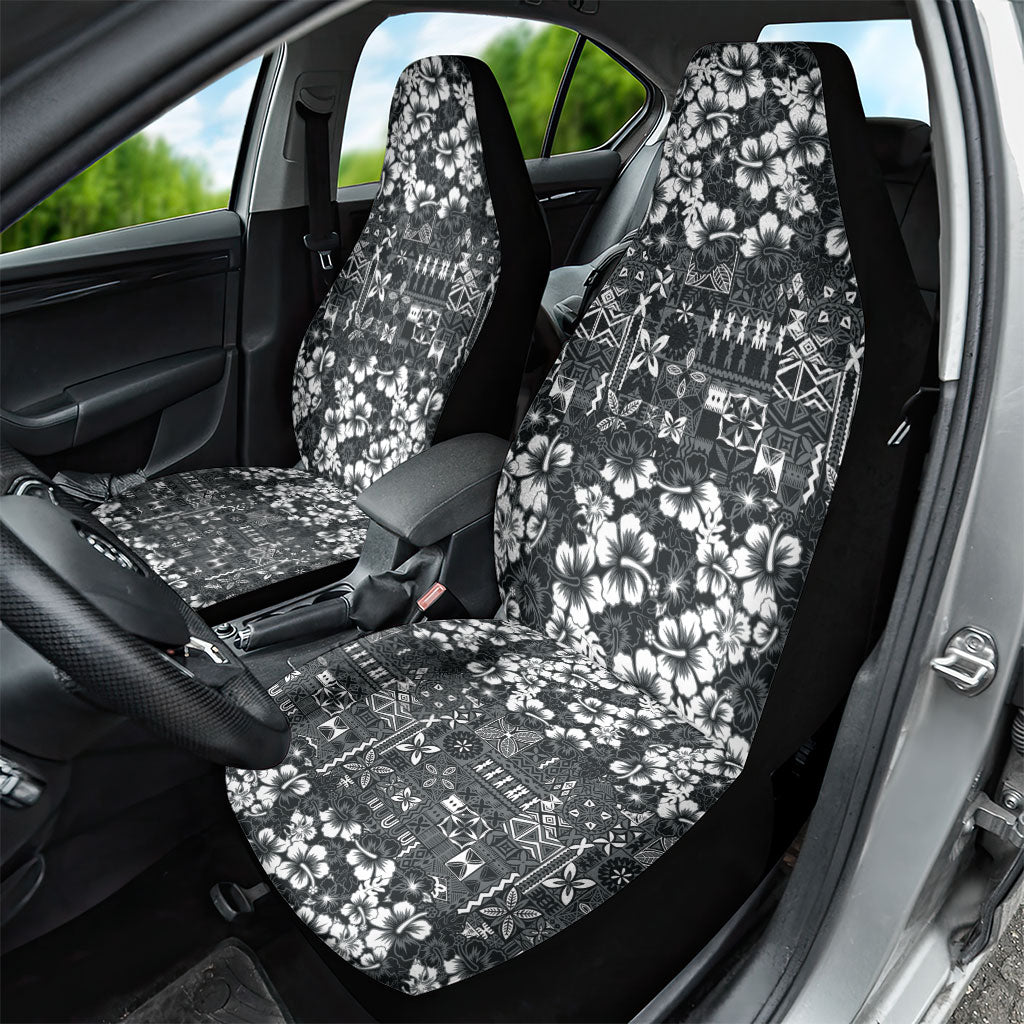 Black Hawaiian Tapa Tribal Hibiscus Car Seat Cover LT9 - Polynesian Pride