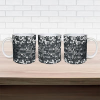 Black Hawaiian Tapa Tribal Hibiscus Ceramic Mug LT9 - Polynesian Pride