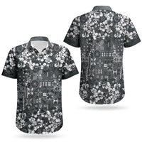 Black Hawaiian Tapa Tribal Hibiscus Couples Matching Summer Maxi Dress and Hawaiian Shirt LT9 - Polynesian Pride