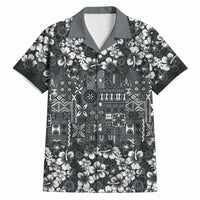 Black Hawaiian Tapa Tribal Hibiscus Hawaiian Shirt LT9 Black - Polynesian Pride