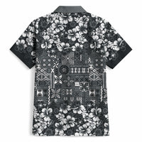 Black Hawaiian Tapa Tribal Hibiscus Hawaiian Shirt LT9 - Polynesian Pride