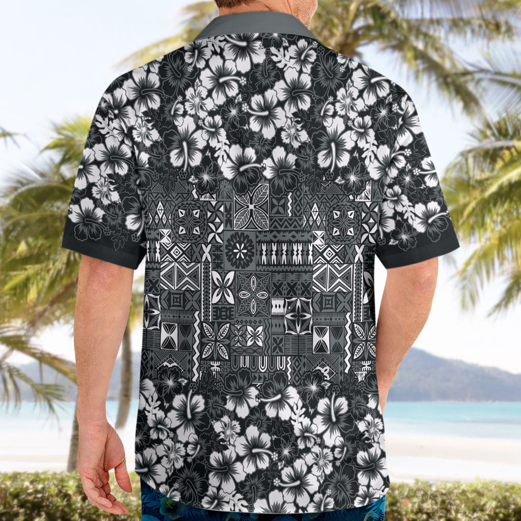 Black Hawaiian Tapa Tribal Hibiscus Hawaiian Shirt LT9 - Polynesian Pride
